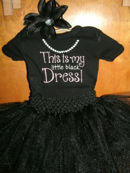 Little Black Dress Newborn Personalized Tutu Set