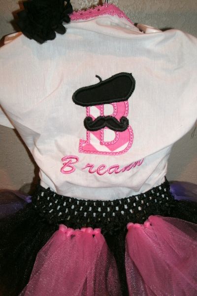 Monogram Bonjour Newborn Personalized Tutu Set