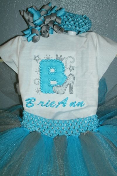 Monogram Sparkly Princess Newborn Personalized Tutu Set