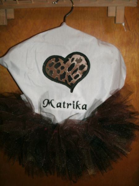 Cheetah Heart Personalized Tutu Set