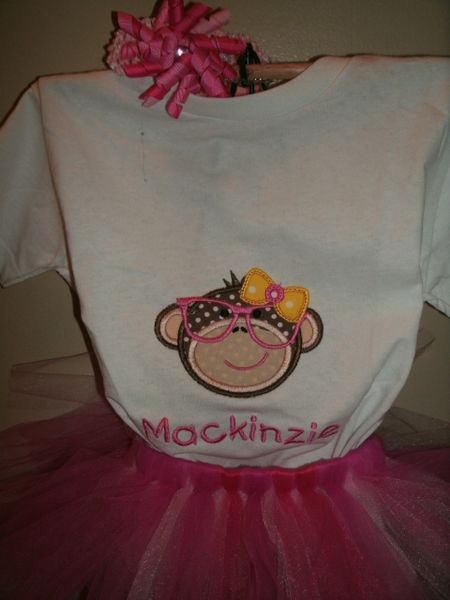 Nerdy Monkey Personalized Tutu Set