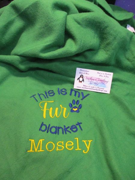 Personalized Dog Blanket This is my Fur Blanket 50 x 60 Polar Fleece Custom Name Dog Blanket