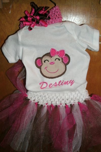 Monkey Personalized Tutu Set