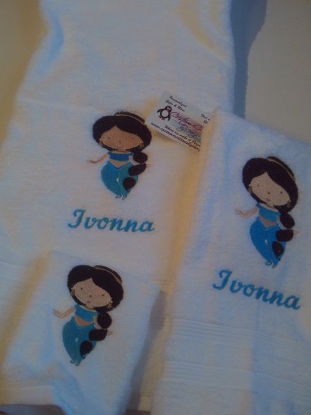 Aladdin Princess Jasmine Kid Personalized Towel Set
