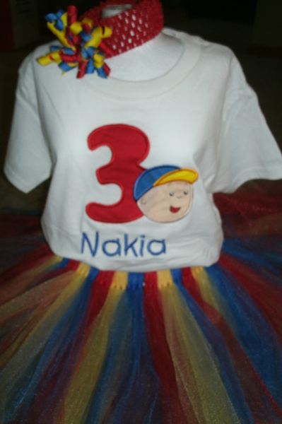 Birthday Caillou Personalized Tutu Set