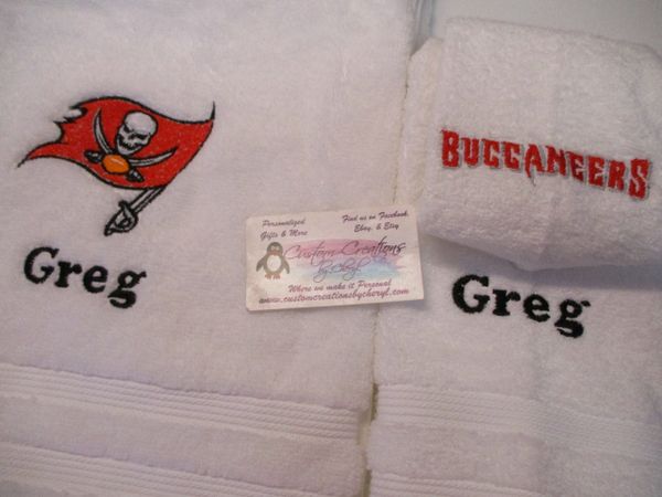 Personalized Buccaneers Mix Football Hand Towel 2 piece set Sports Towel
