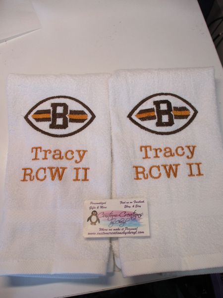 Personalized Bowns Football Hand Towel 2 piece set Sports Towel