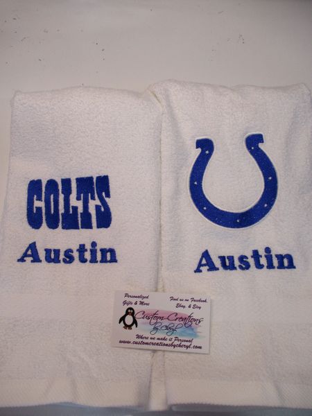 Personalized Colts Mix Football Hand Towel 2 piece set Sports Towel