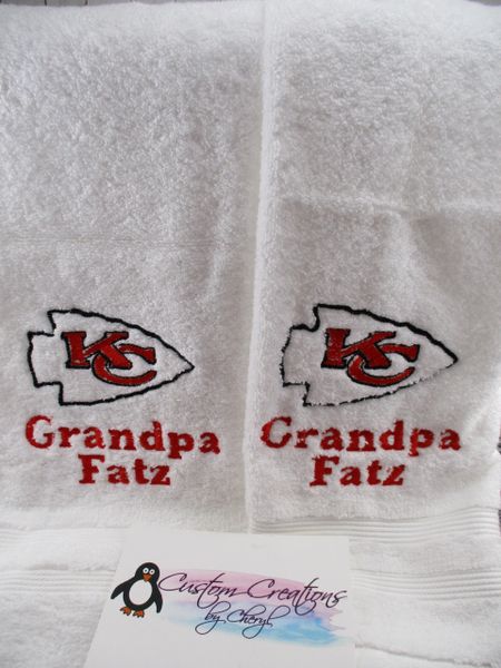Personalized Chiefs Arrowhead Football Hand Towel 2 piece set Sports Towel