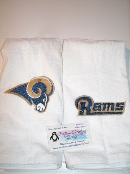 Personalized Rams Mix Football Hand Towel 2 piece set Sports Towel