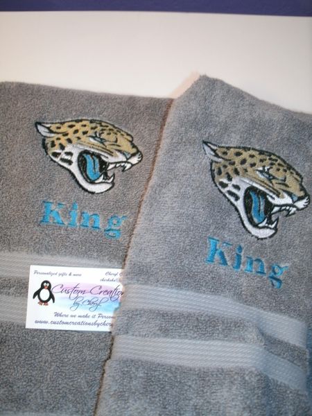 Personalized Jaguars Football Hand Towel 2 piece set Sports Towel