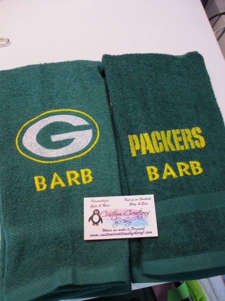 Personalized Packers Mix Football Hand Towel 2 piece set Sports Towel