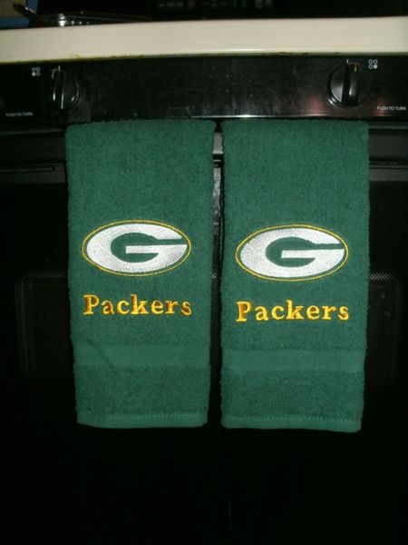 Personalized Packers Football Hand Towel 2 piece set Sports Towel