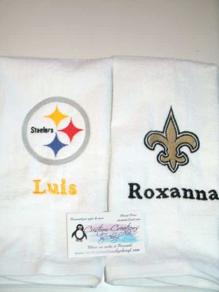 Team Mix Football Sports Personalized Kitchen Towels 2 piece Set