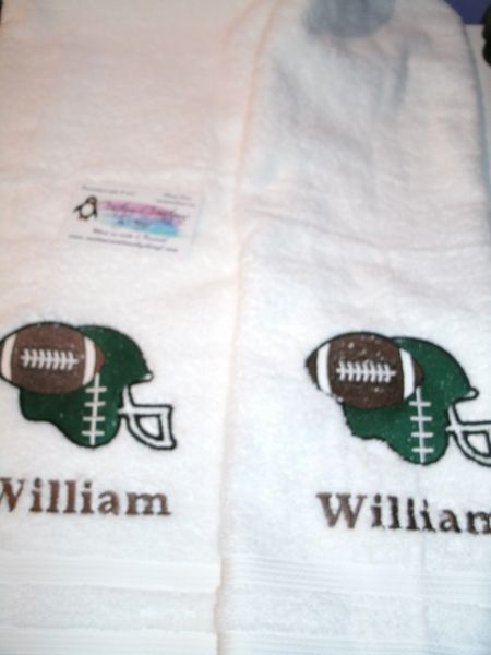 Personalized Football & Helmet Hand Towel 2 piece set Sports Towel