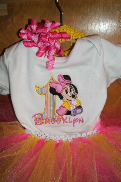 Birthday Baby Minnie Personalized Tutu Set