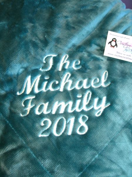 Personalized Monogram Family Mink Throw 50 x 60 Blanket Wedding Gift