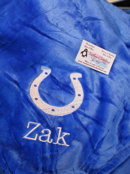 Personalized Colts Horseshoe Blanket Mink Throw 50 x 60 Blanket Sports Blanket