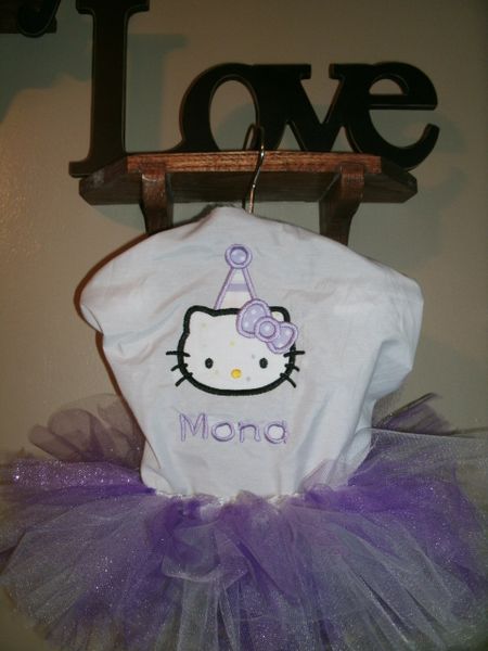 Birthday Purple Kitty Personalized Tutu Set