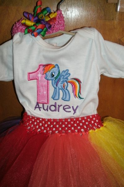 Birthday MLP Rainbow Pony Personalized Tutu Set