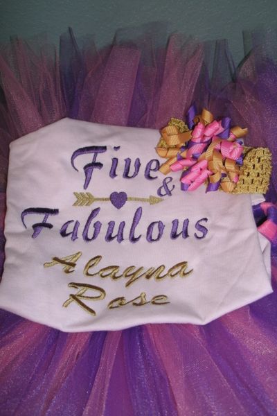 Birthday Five and Fabulous Tribal Heart Personalized Tutu Set