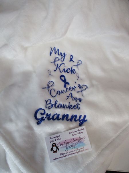Personalized My Kick Cancer's Ass Blanket,Mink Throw 50 x 60 Blanket, Chemo Blanket