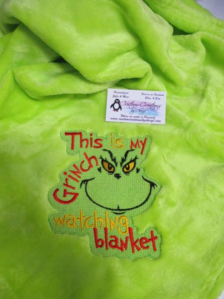 Personalized This is my Grinch watching Blanket ,Mink Throw 50 x 60 Blanket, Christmas Blanket