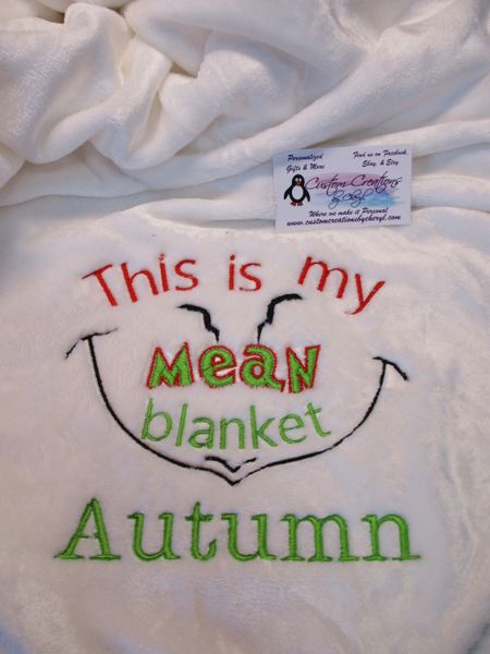 Personalized This is my Mean Blanket, Mink Throw 50 x 60 Blanket, Christmas Blanket