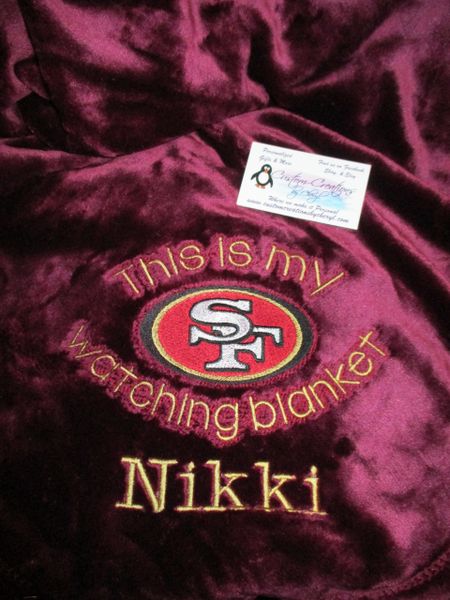 Personalized This is my 49ers watching Blanket Mink Throw 50 x 60 Blanket Sports Blanket