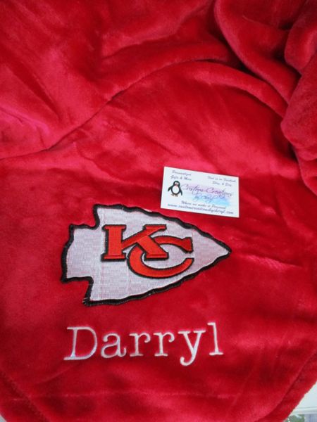 Personalized Chiefs Blanket Mink Throw 50 x 60 Blanket Sports Blanket