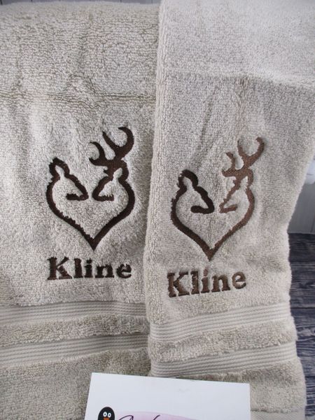 Browning Buck & Doe Heart Hunting Kitchen Towels 2 piece set