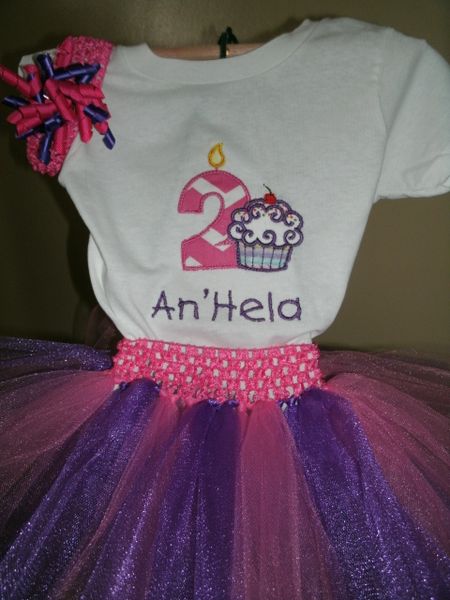 Birthday Cupcake Personalized Tutu Set