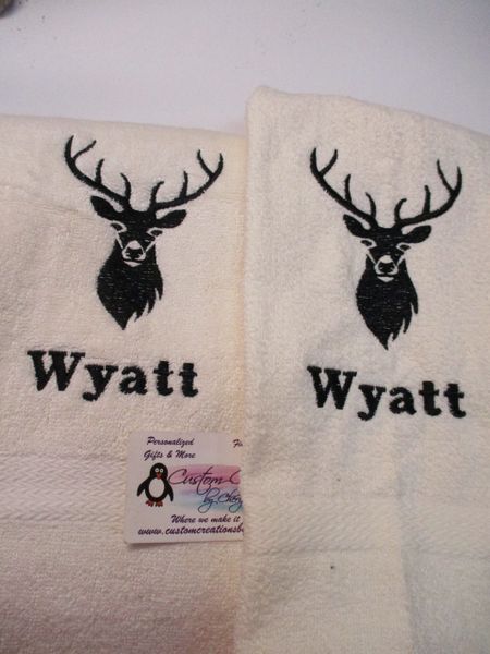 Stag Buck Head Hunting Kitchen Towels 2 piece set