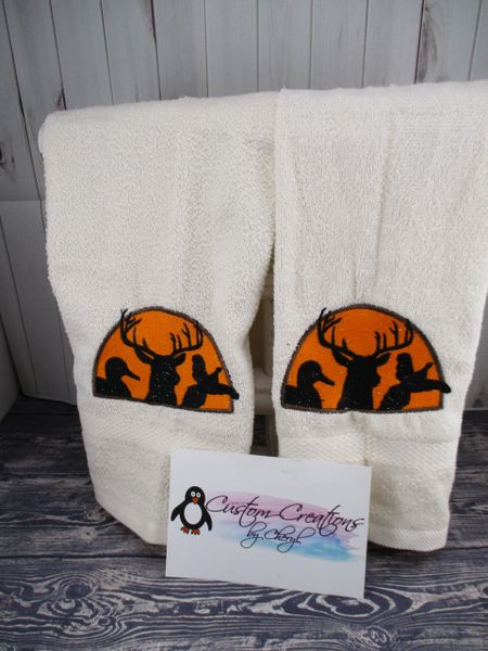 Hunters Silhouette Hunting Kitchen Towels 2 piece set