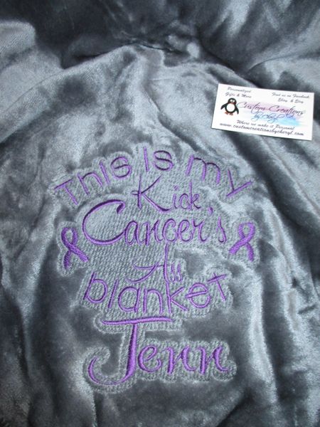 Personalized This is My Kick Cancer's Ass Blanket,Mink Throw 50 x 60 Blanket, Chemo Blanket