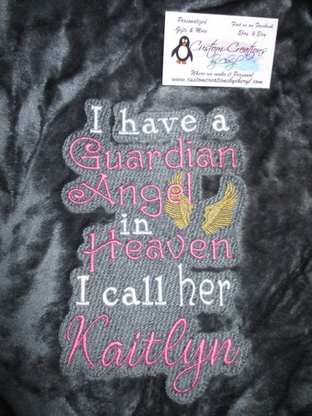 Guardian Angel Gift, Personalized I have a Guardian Angel in Heaven I call her Mom Memorial Mink Throw Blanket