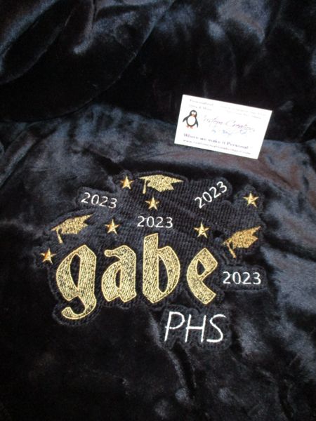 Confetti 2023, Senior Personalized Mink Throw Blanket, Graduation Gift, Senior Gift