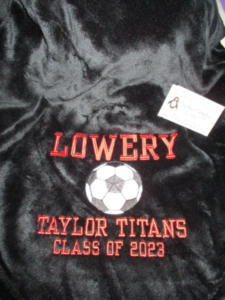 Soccer School Class of 2023, Soccer Senior Personalized Mink Throw Blanket, Graduation Gift, Senior Gift