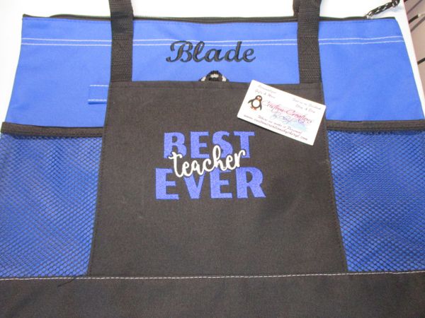 Best Teacher Ever Personalized Tote Bag, Great Teacher Gift