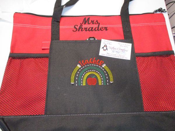 Teacher Rainbow Personalized Tote Bag, Great Teacher Gift