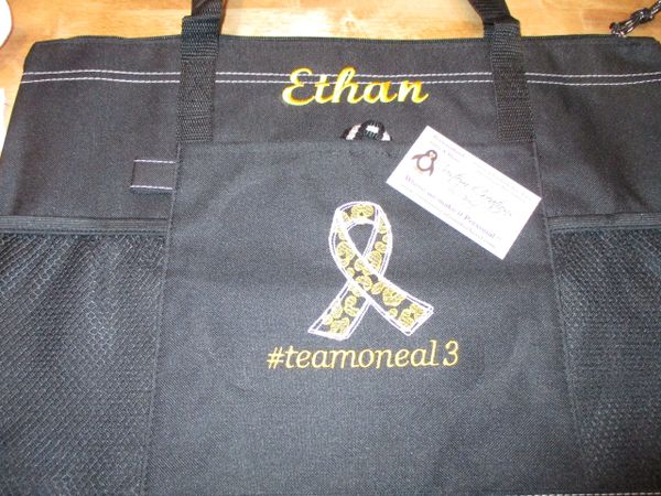 Cheetah Print Ribbon Personalized Awareness Cancer Ribbon Tote Bag