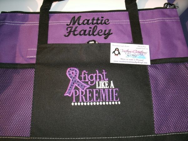 Fight like a Preemie Personalized Awareness Tote Bag