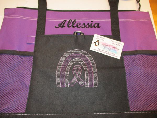 Rainbow Ribbon Personalized Awareness Tote Bag