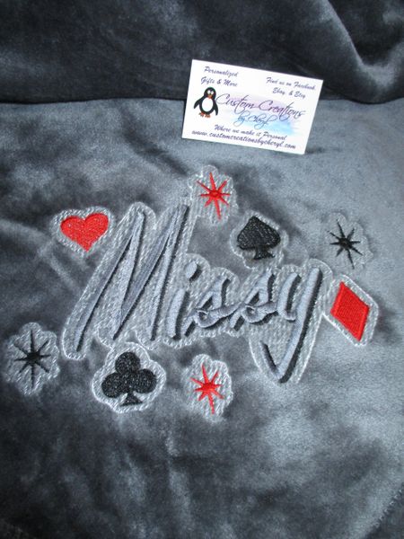 Custom Poker Player Personalized Blanket, Mink Throw 50 x 60 Blanket, Poker Player Gift