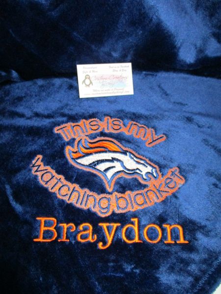 Custom This is my Broncos watching Blanket Mink Throw 50 x 60 Blanket Sports Blanket