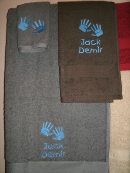 Handprints Personalized 3 piece Towel Set