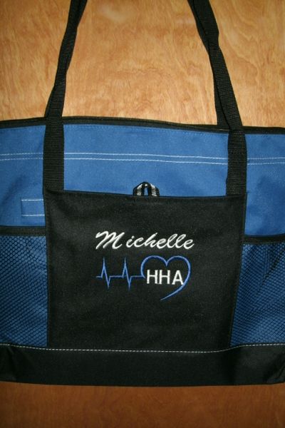 Personalized Cardiac Heartbeat Nurse Tote Bag