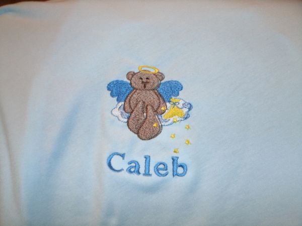 Angel Bear on Cloud Personalized Baby Blanket