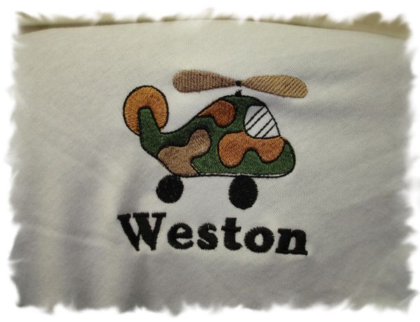 Army Helicopter Personalized Baby Blanket
