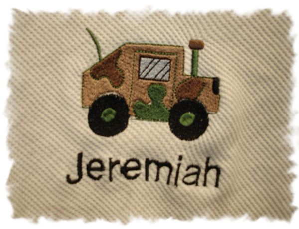 Army Humvee Personalized Baby Blanket